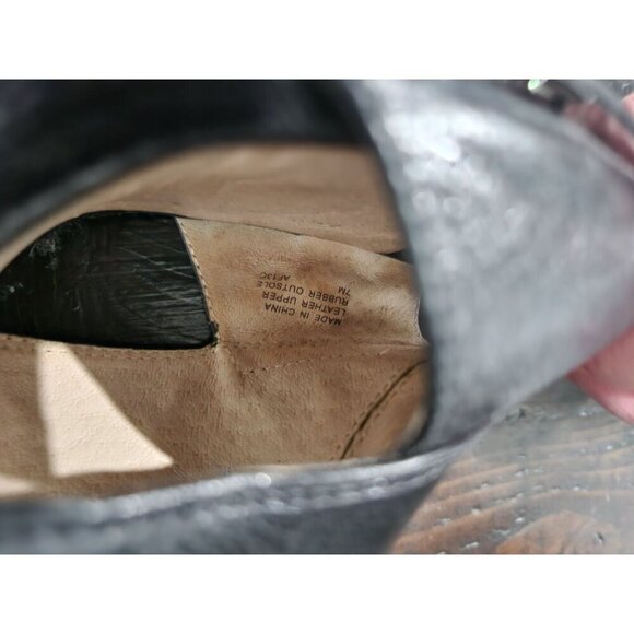 Michael Kors Black Leather Peep Toe Slingback Sandals/Sz. 7M, EUC - Picture 8 of 9